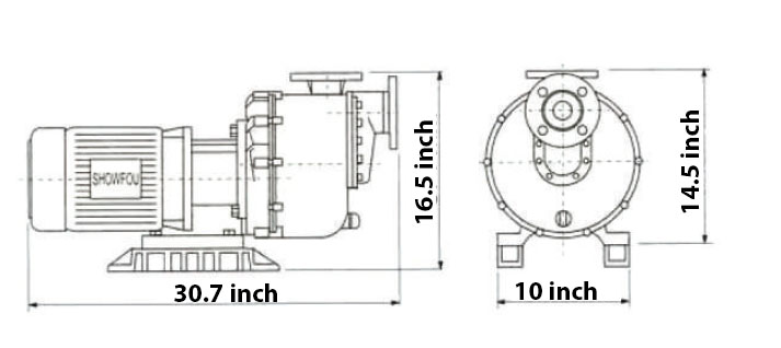 GPD-532F Chemical Pump - Dimensions